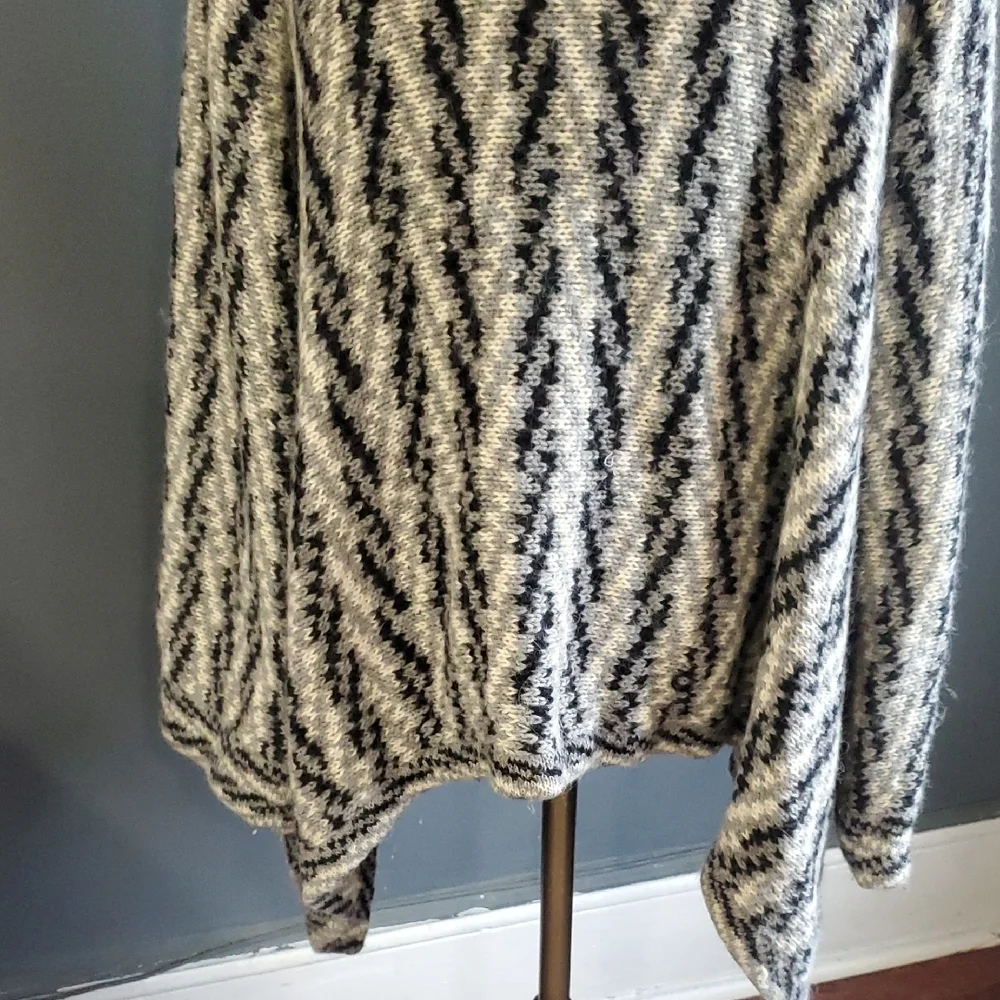 Gloria Jewel  Cozy Black Grey White Women's Waterfall Drape  Cardigan Sweater - Picture 8 of 15